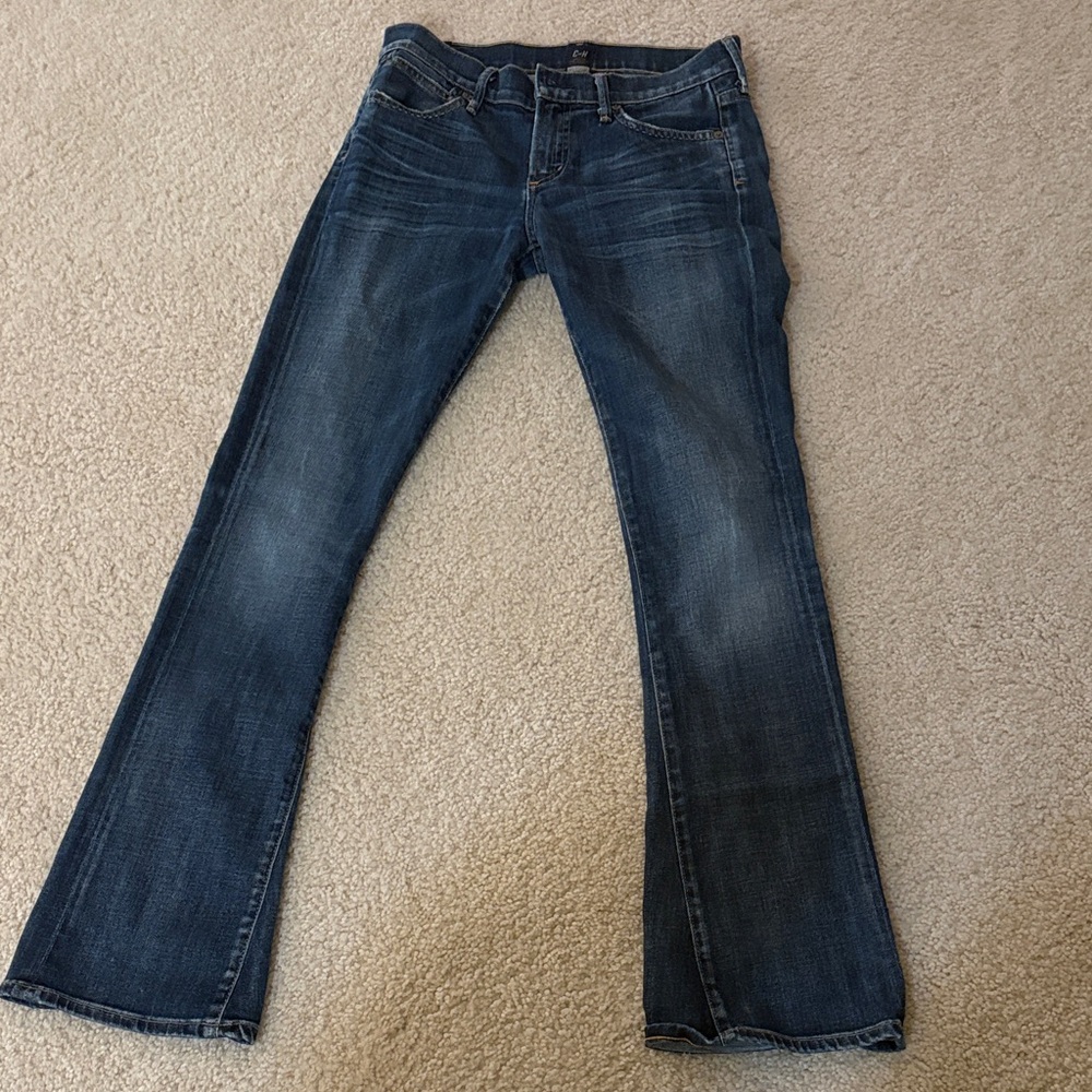Citizens of Humanity designer boot cut jeans.